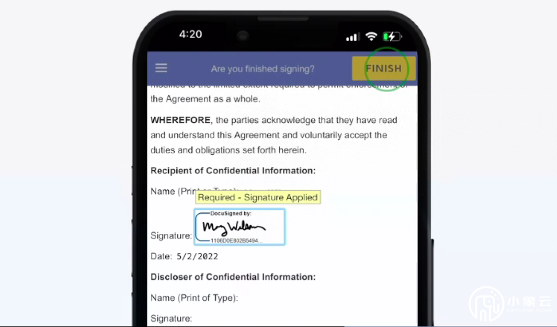 DocuSign電子簽名的 SMS 傳遞