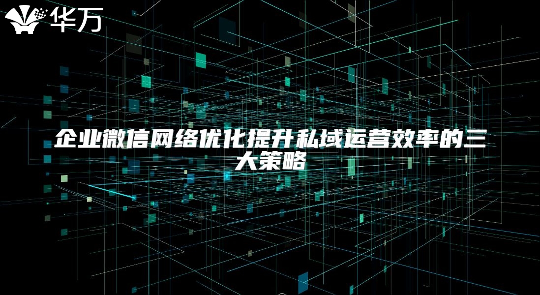企業微信網絡優化提升私域運營效率的三大策略