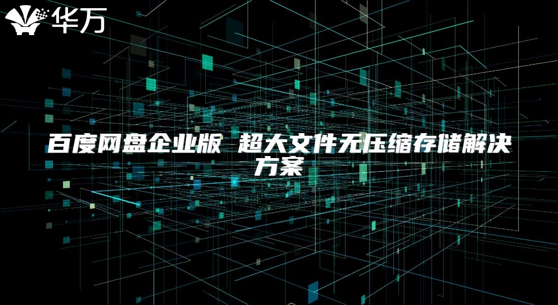 百度網盤企業版 超大文件無壓縮存儲解決方案