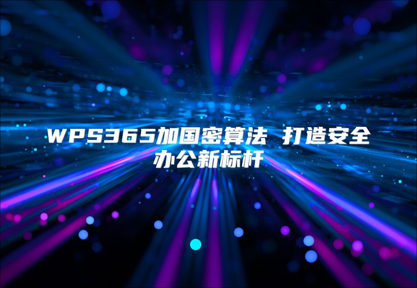 WPS365加國密算法 打造安全辦公新標(biāo)桿