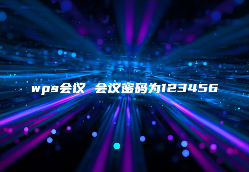 wps會議 會議密碼為123456