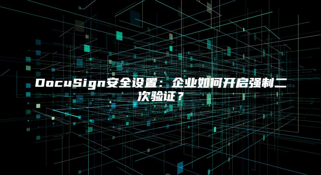DocuSign安全設(shè)置：企業(yè)如何開(kāi)啟強(qiáng)制二次驗(yàn)證？