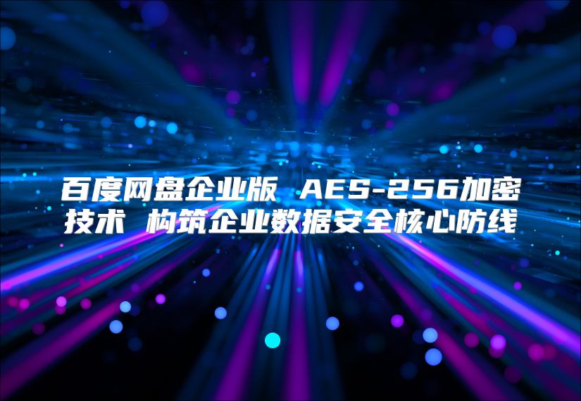 百度網(wǎng)盤(pán)企業(yè)版 AES-256加密技術(shù) 構(gòu)筑企業(yè)數(shù)據(jù)安全核心防線